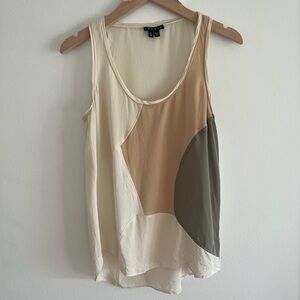 Theory 100% silk Colorblock Tank Top Size P/TP